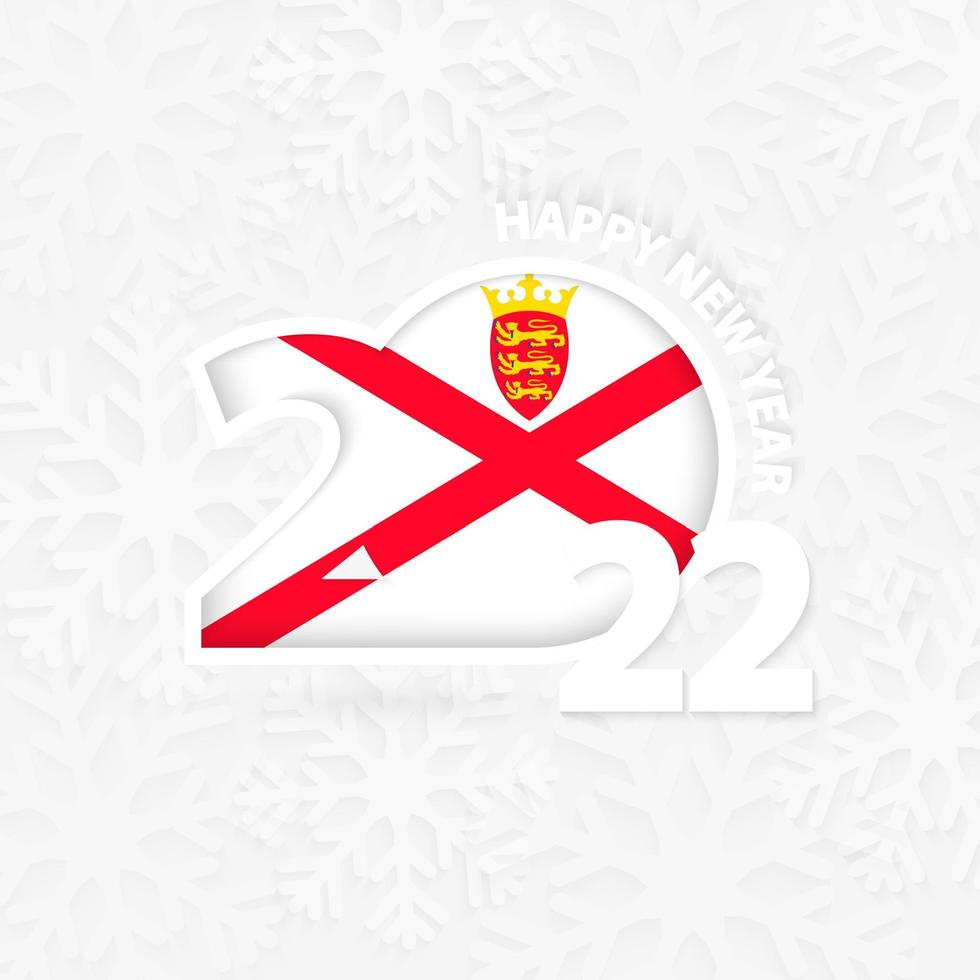 New Year 2023 for Jersey on snowflake background. vector