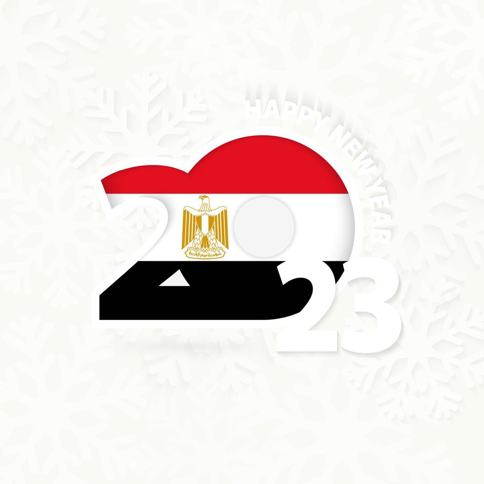 New Year 2023 for Egypt on snowflake background. vector
