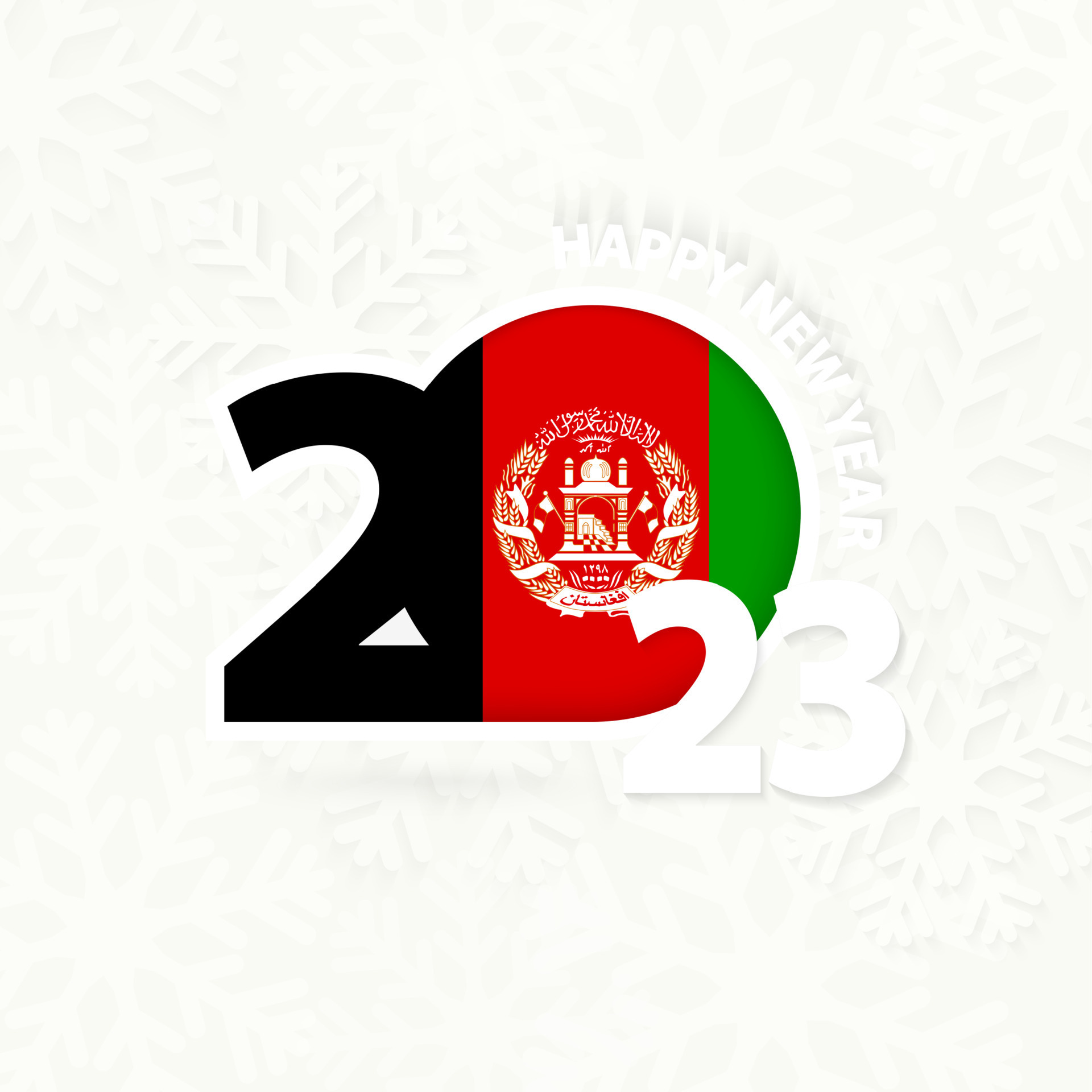 New Year 2023 for Afghanistan on snowflake background. 16370817 Vector
