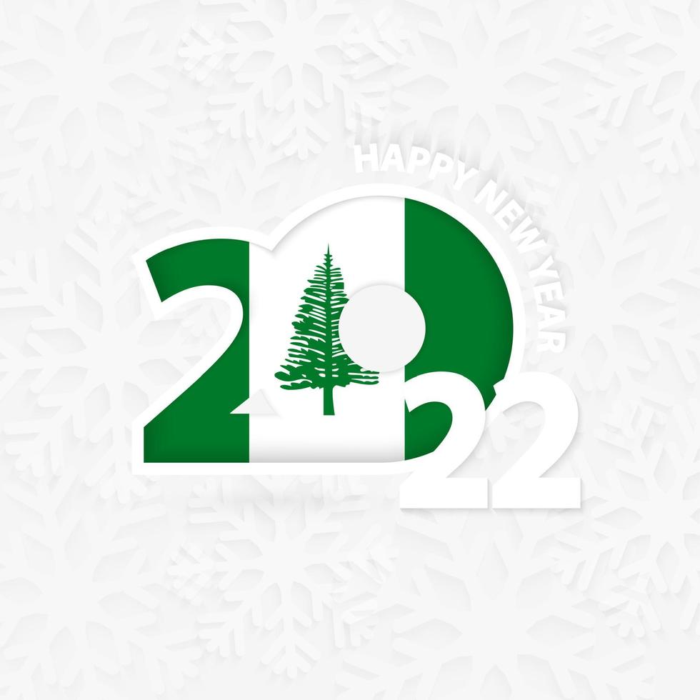 New Year 2023 for Norfolk Island on snowflake background. vector