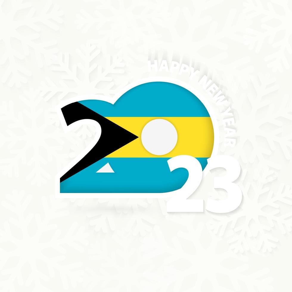 New Year 2023 for The Bahamas on snowflake background. vector