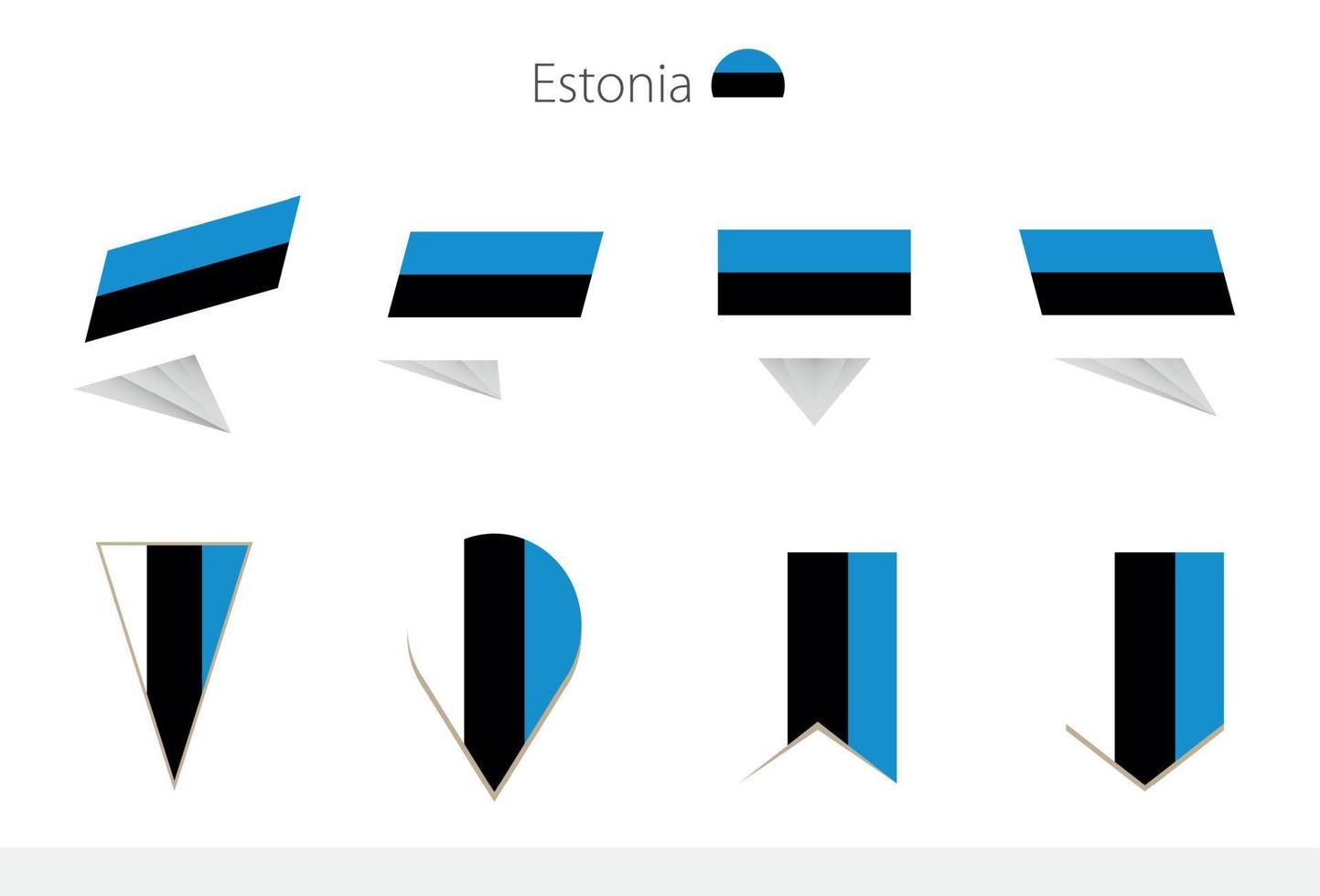 Estonia national flag collection, eight versions of Estonia vector flags.