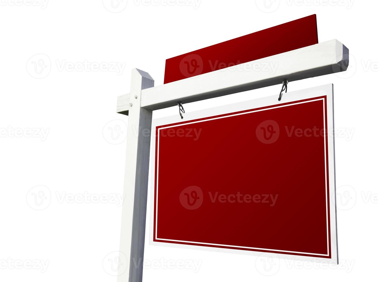 Blank Red Real Estate Sign on White photo