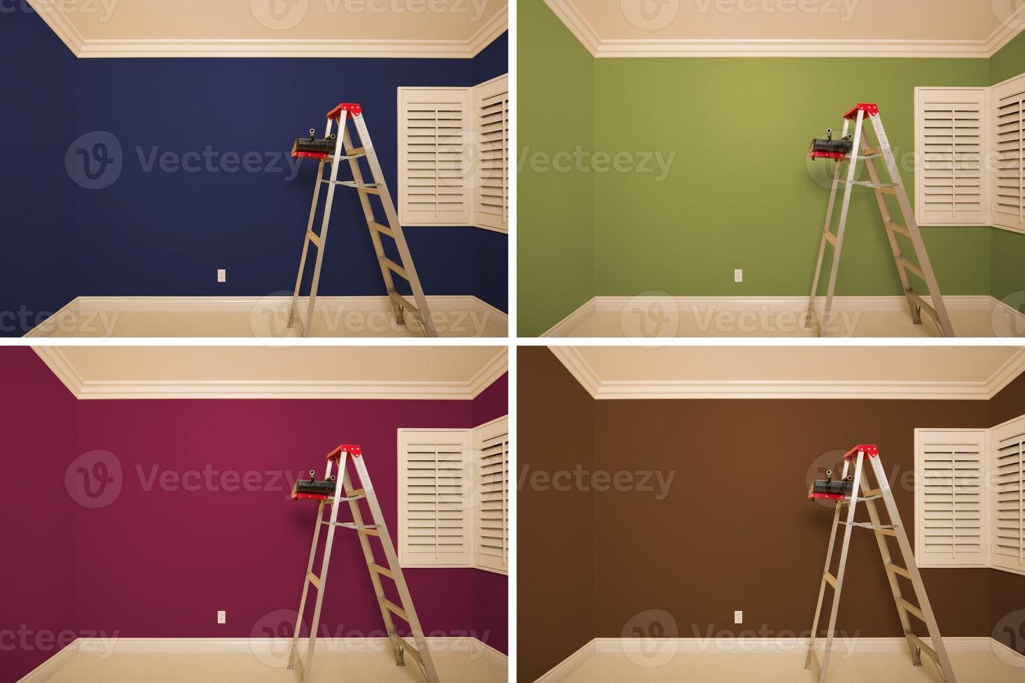 Set of Empty Rooms Painted in Variety of Colors photo