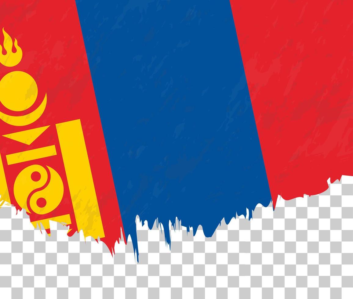 Grunge-style flag of Mongolia vector