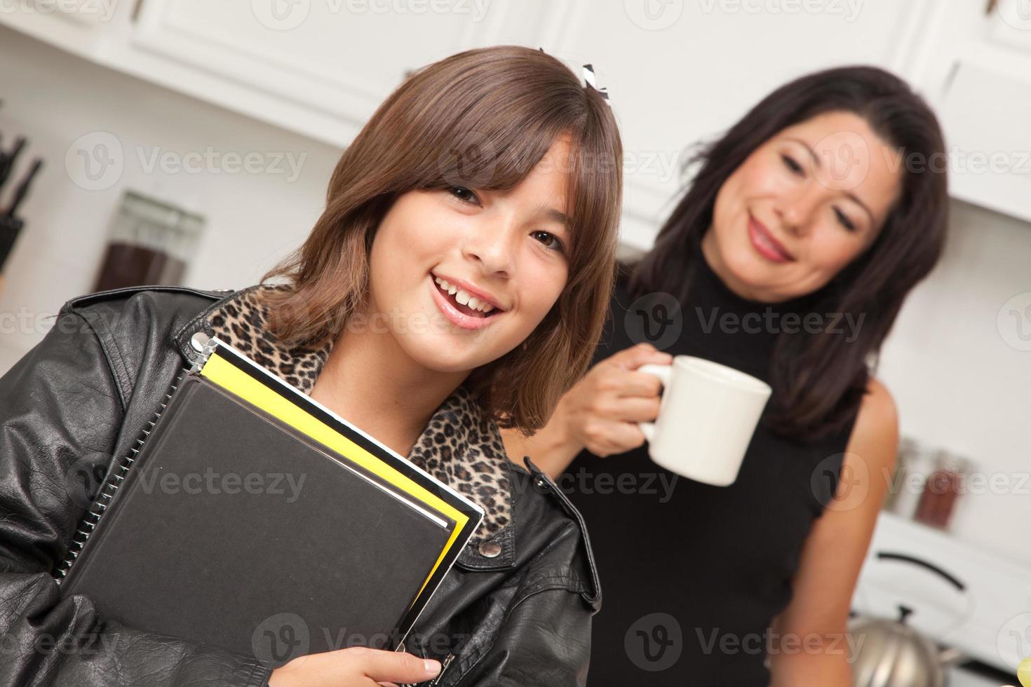 Pretty Hispanic Girl Ready for School photo