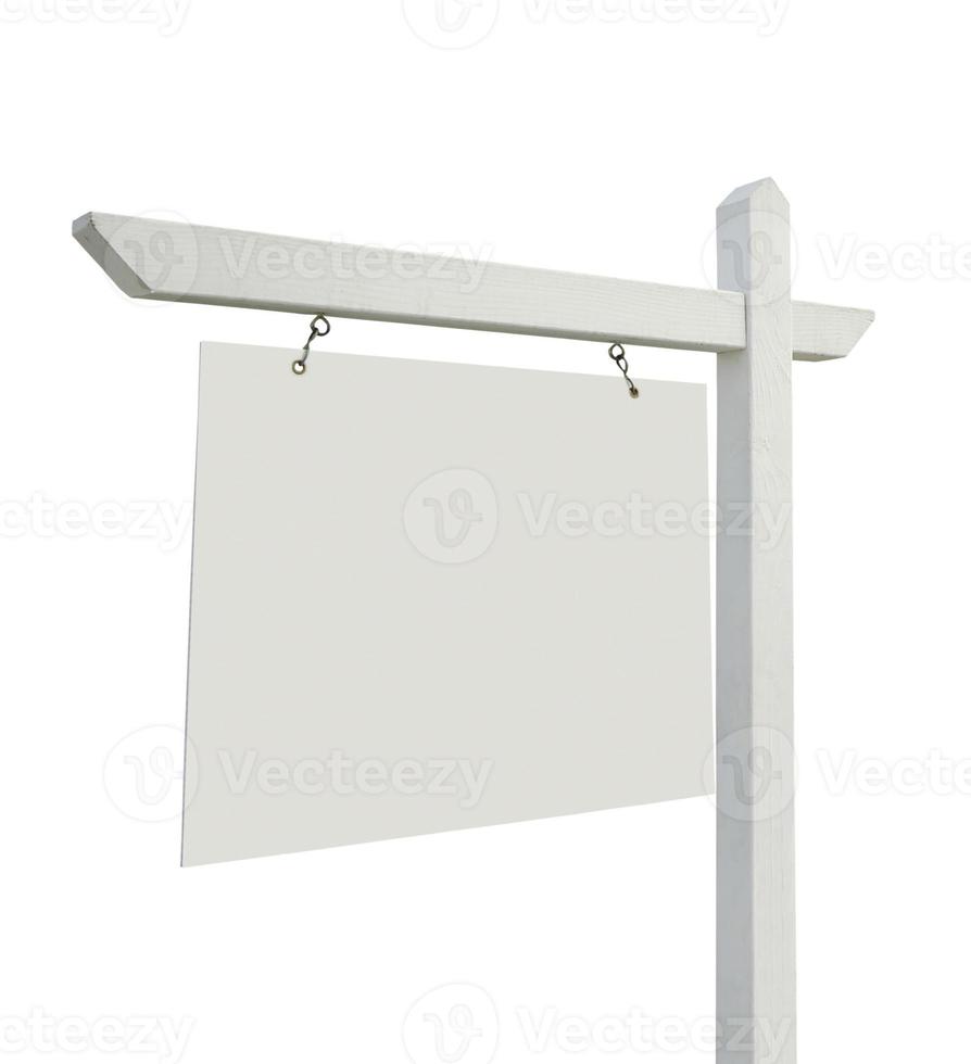 Blank Real Estate Sign on White photo