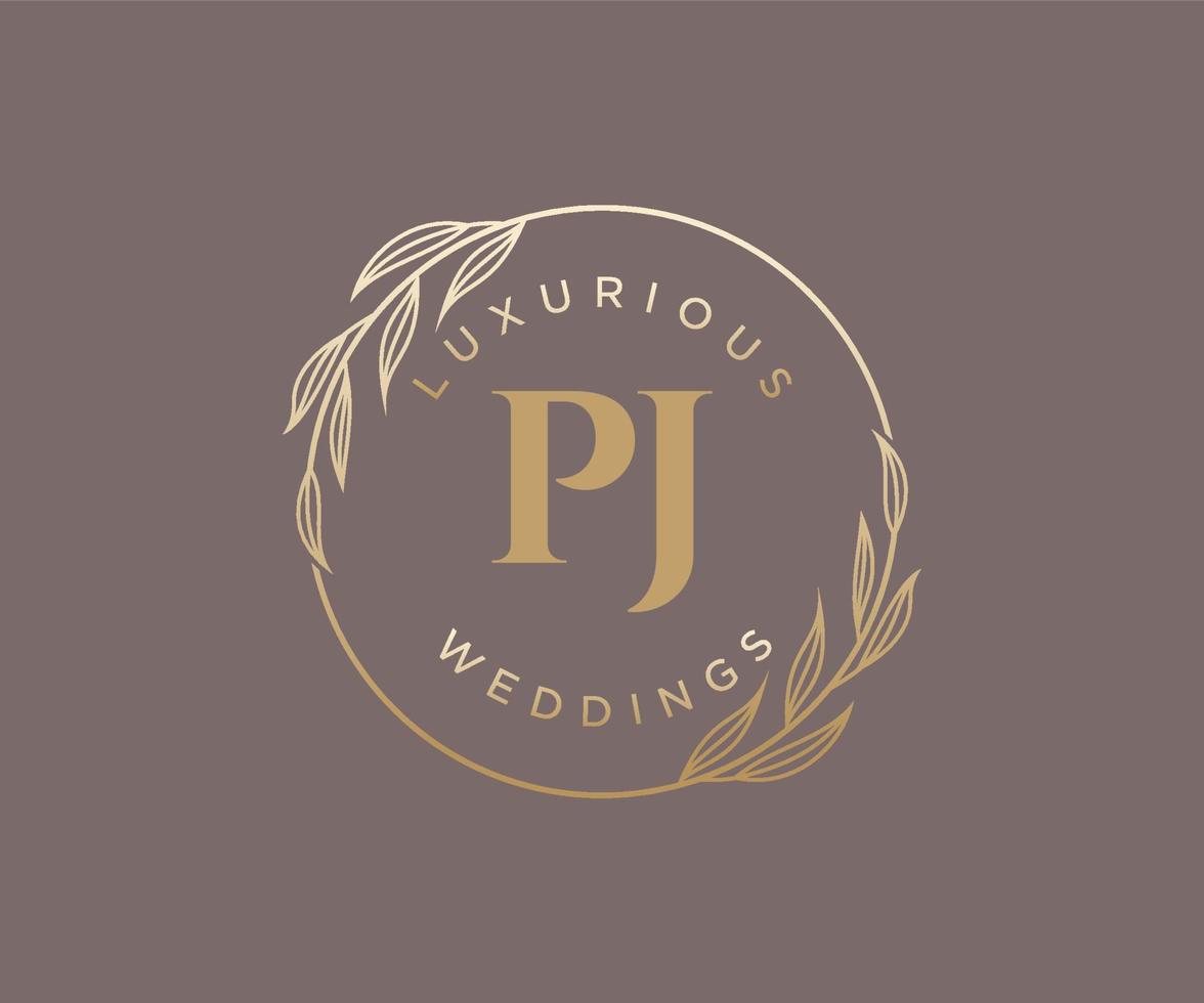 PJ Initials letter Wedding monogram logos template hand drawn modern minimalistic and floral templates for Invitation cards Save the Date elegant identity. 16373228 Vector Art at Vecteezy