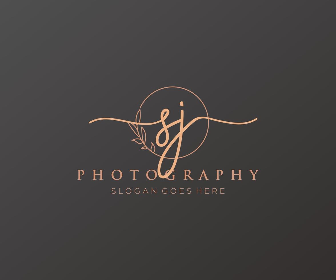 Initial SJ feminine logo. Usable for Nature, Salon, Spa, Cosmetic and Beauty Logos. Flat Vector Logo Design Template Element.