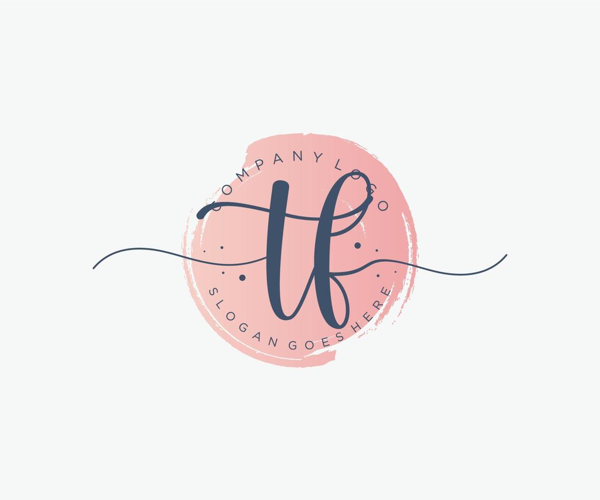 Initial TF feminine logo. Usable for Nature, Salon, Spa, Cosmetic and Beauty Logos. Flat Vector Logo Design Template Element.