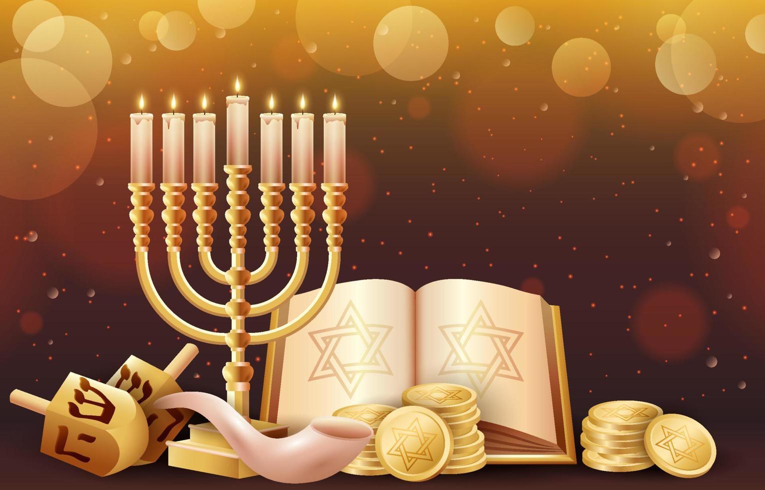 Happy Hanukkah Background vector