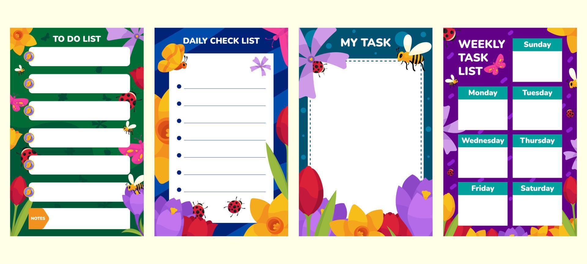 Charming Spring Journal Pages 16373880 Vector Art at Vecteezy