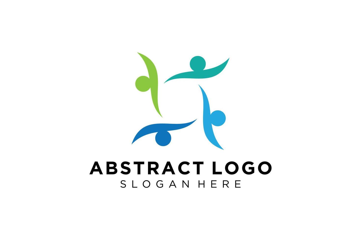 colección de logotipos de personas y familias abstractas vectoriales, iconos de personas, plantilla de logotipo de salud, símbolo de cuidado. vector