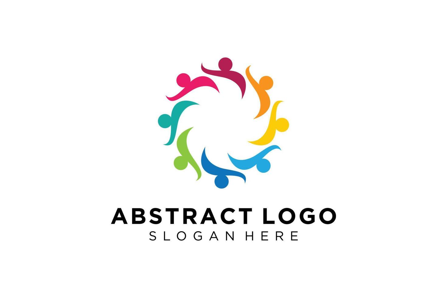 colección de logotipos de personas y familias abstractas vectoriales, iconos de personas, plantilla de logotipo de salud, símbolo de cuidado. vector