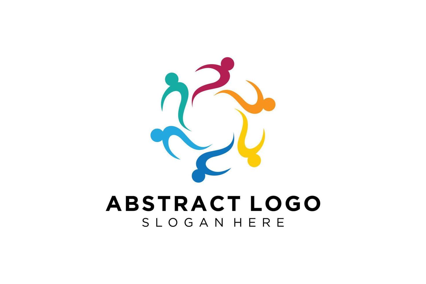 colección de logotipos de personas y familias abstractas vectoriales, iconos de personas, plantilla de logotipo de salud, símbolo de cuidado. vector