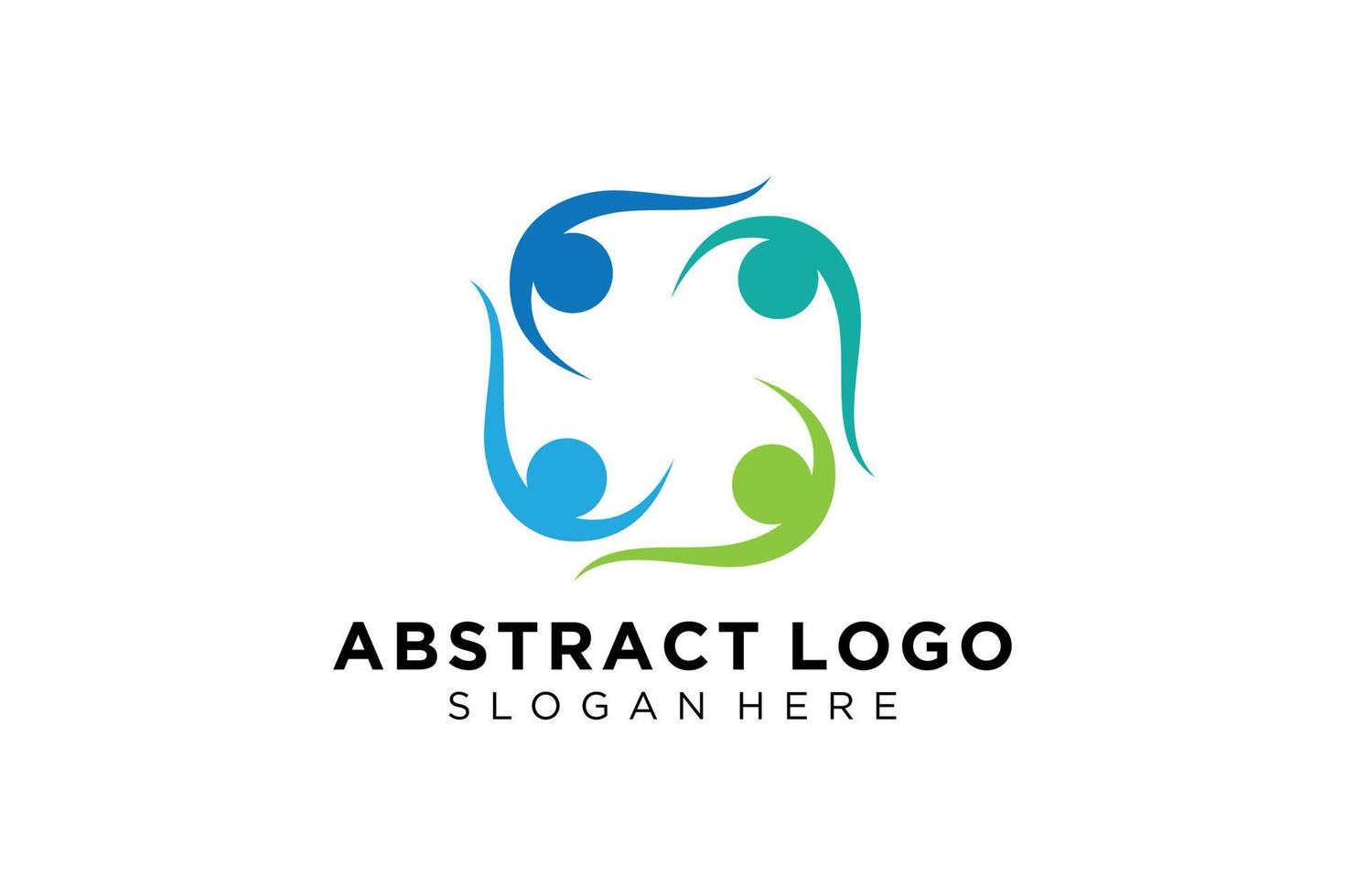 colección de logotipos de personas y familias abstractas vectoriales, iconos de personas, plantilla de logotipo de salud, símbolo de cuidado. vector