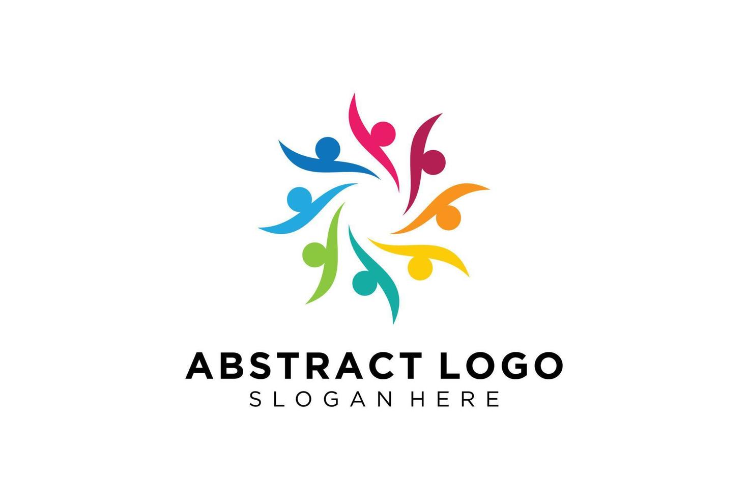 colección de logotipos de personas y familias abstractas vectoriales, iconos de personas, plantilla de logotipo de salud, símbolo de cuidado. vector