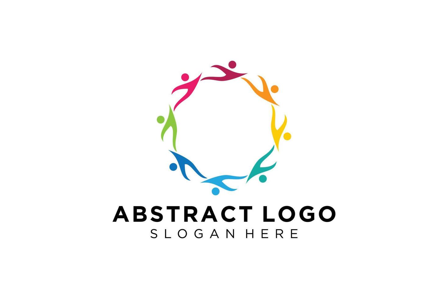 colección de logotipos de personas y familias abstractas vectoriales, iconos de personas, plantilla de logotipo de salud, símbolo de cuidado. vector