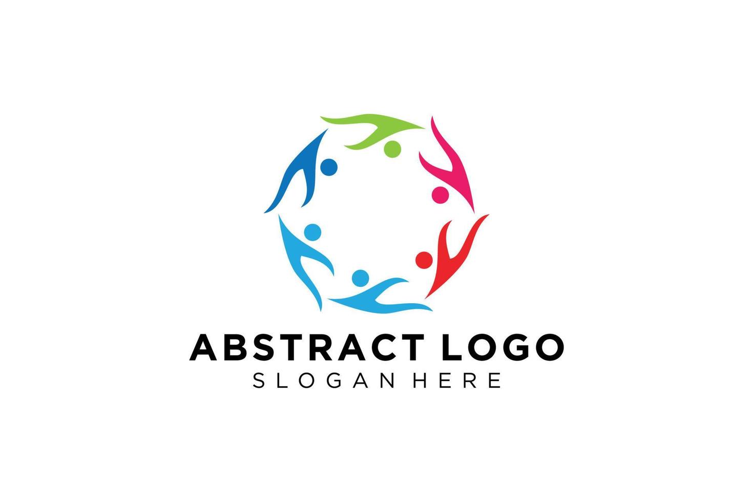 colección de logotipos de personas y familias abstractas vectoriales, iconos de personas, plantilla de logotipo de salud, símbolo de cuidado. vector