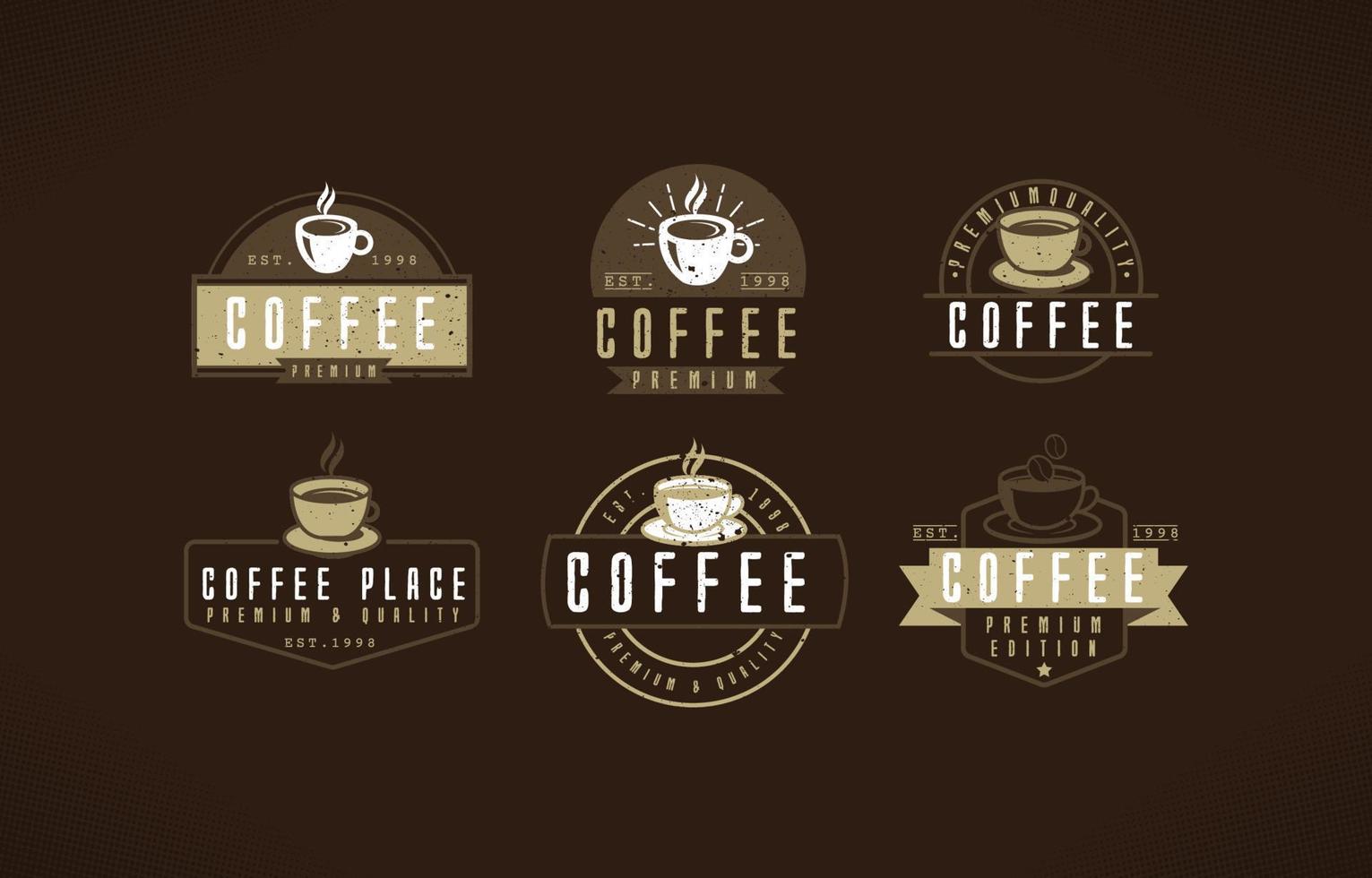 diseño de insignia de café y café vintage vector