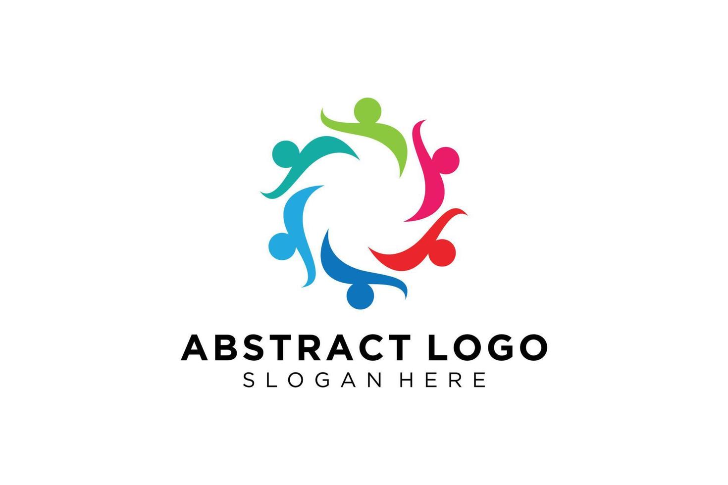 colección de logotipos de personas y familias abstractas vectoriales, iconos de personas, plantilla de logotipo de salud, símbolo de cuidado. vector