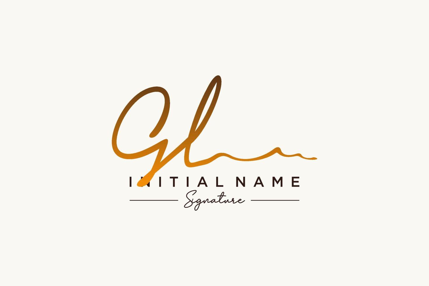 Initial GL signature logo template vector. Hand drawn Calligraphy lettering Vector illustration.