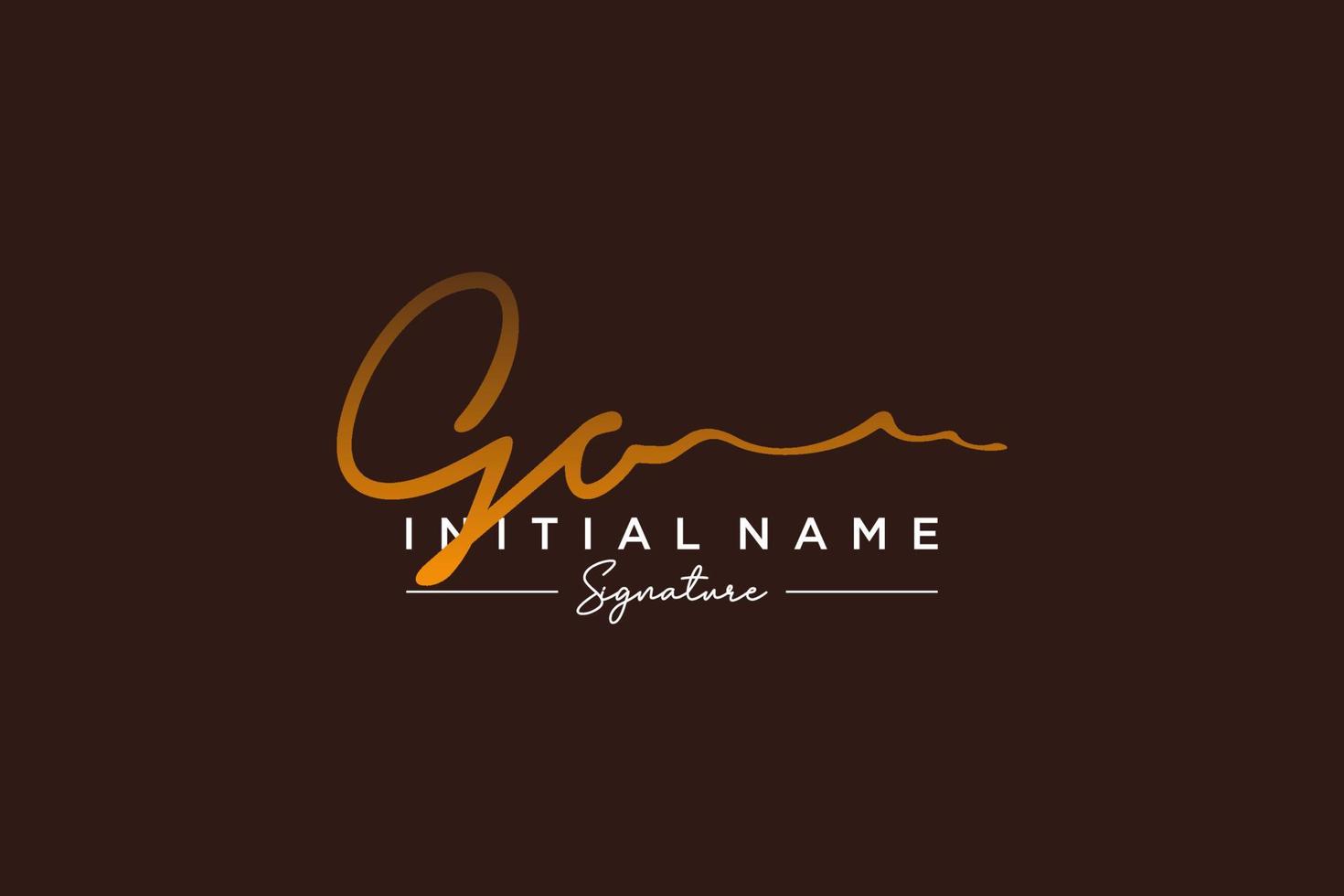 Initial GO signature logo template vector. Hand drawn Calligraphy lettering Vector illustration.