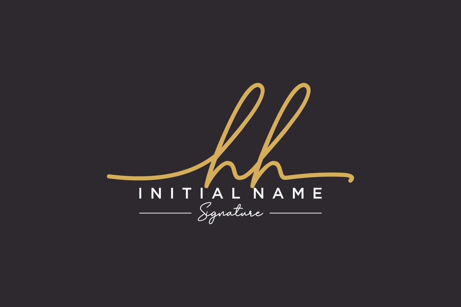 Initial HH signature logo template vector. Hand drawn Calligraphy lettering Vector illustration.