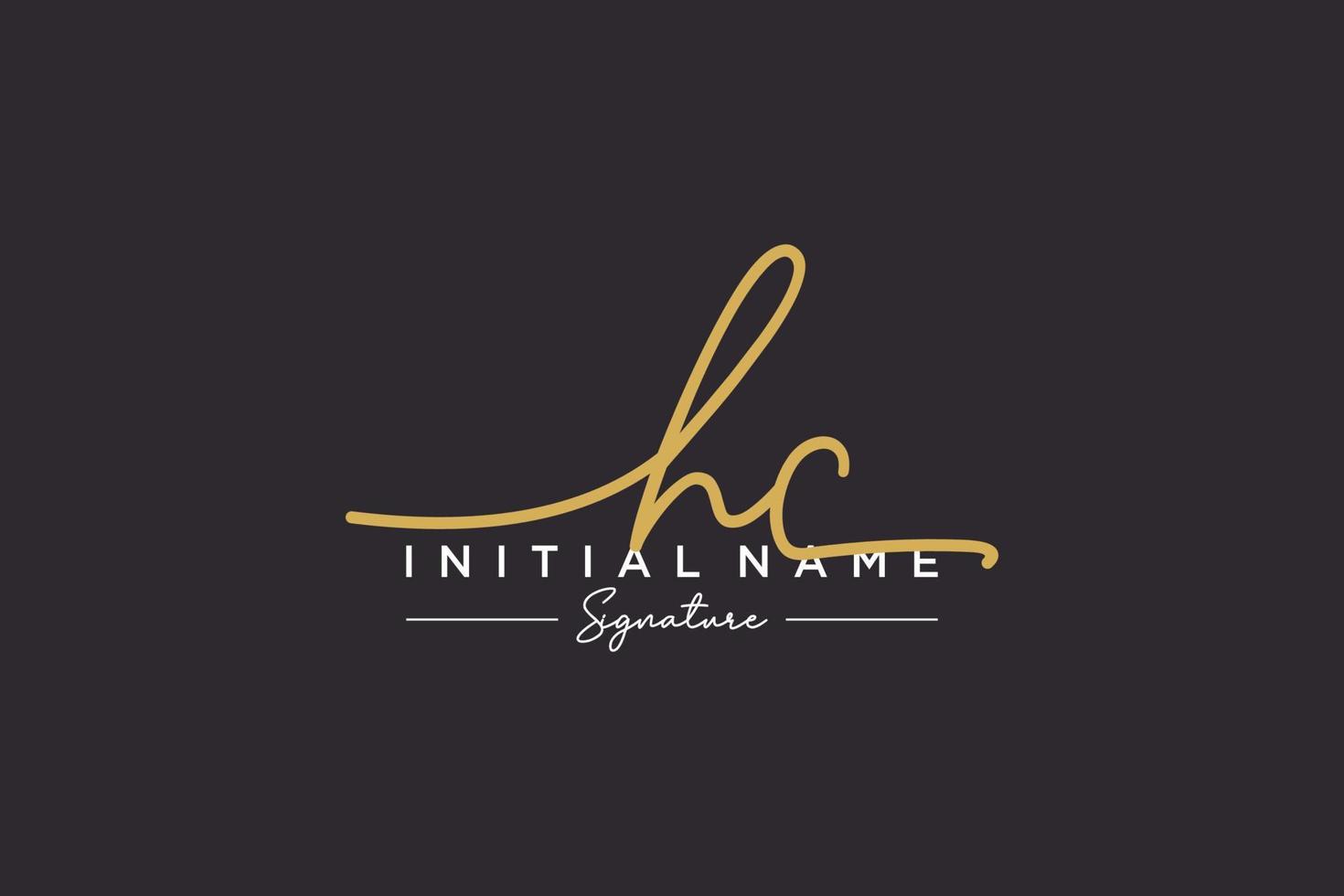 Initial HC signature logo template vector. Hand drawn Calligraphy lettering Vector illustration.