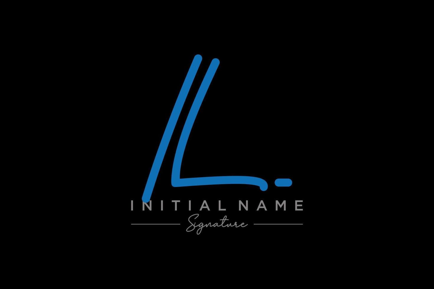 Initial IL signature logo template vector. Hand drawn Calligraphy lettering Vector illustration.