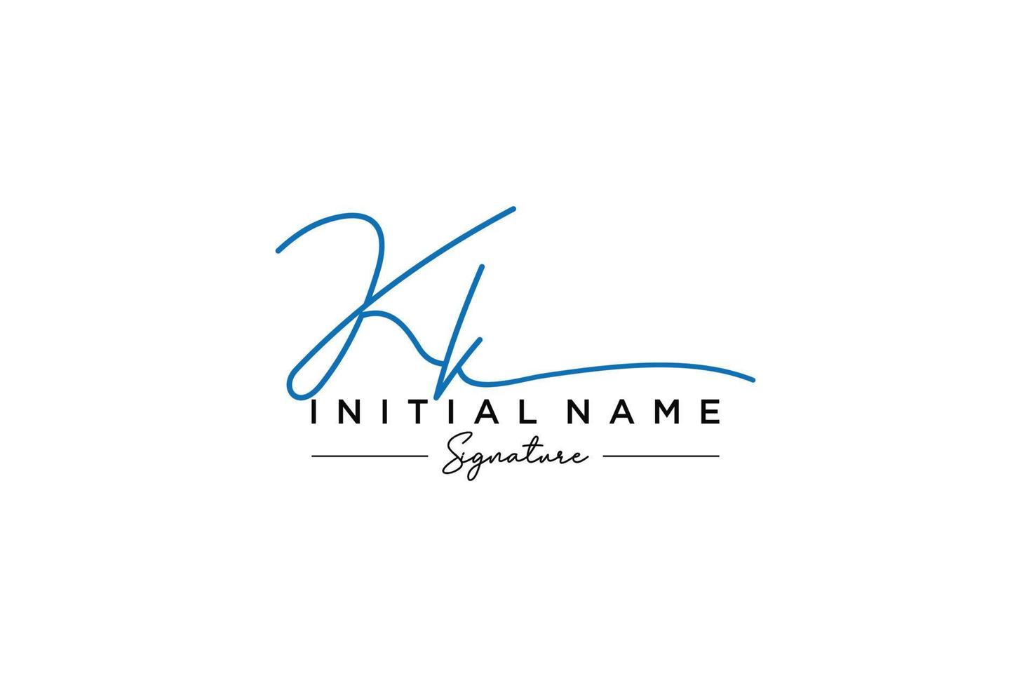 Initial KK signature logo template vector. Hand drawn Calligraphy lettering Vector illustration.