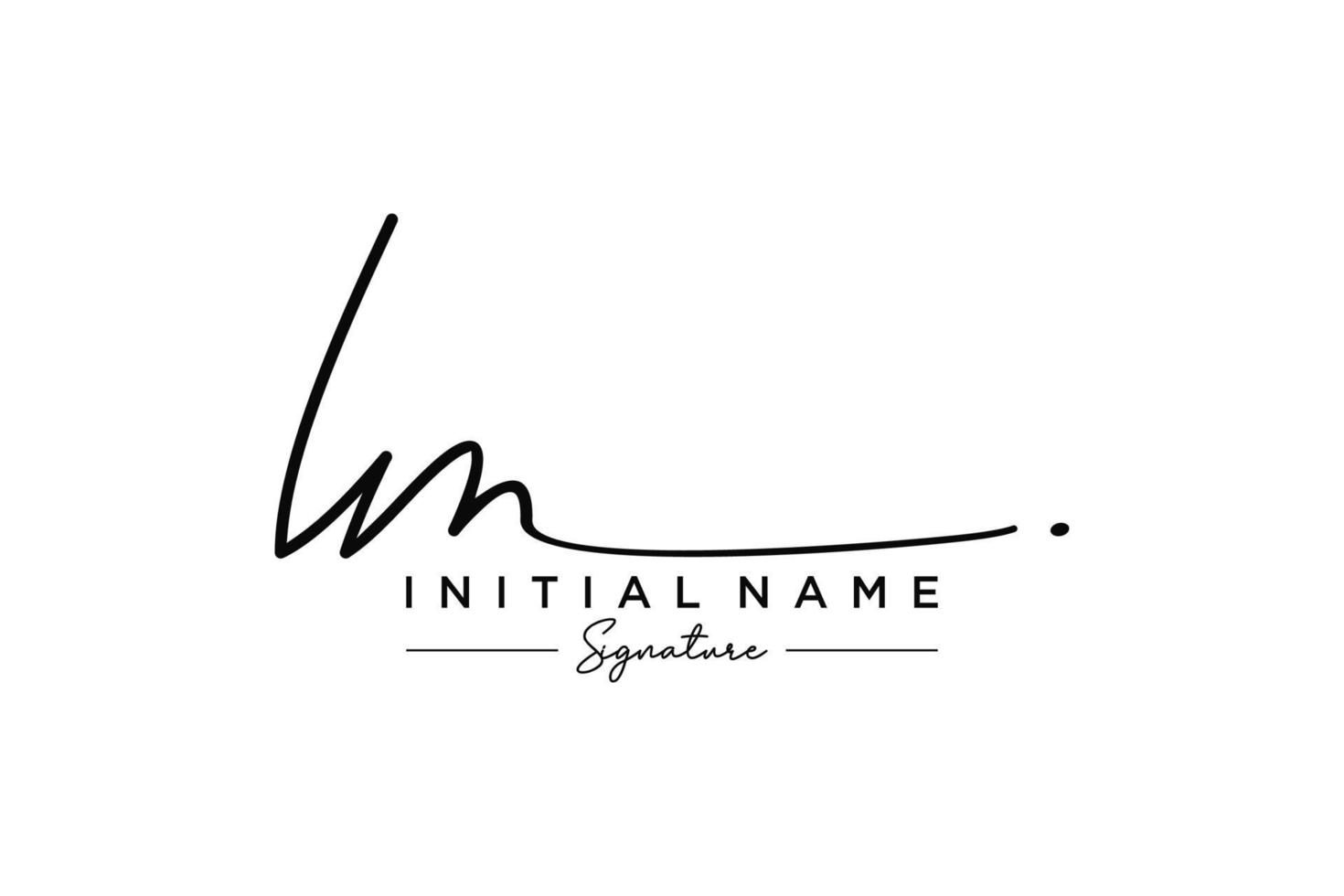 vector de plantilla de logotipo de firma de lm inicial. ilustración de vector de letras de caligrafía dibujada a mano.