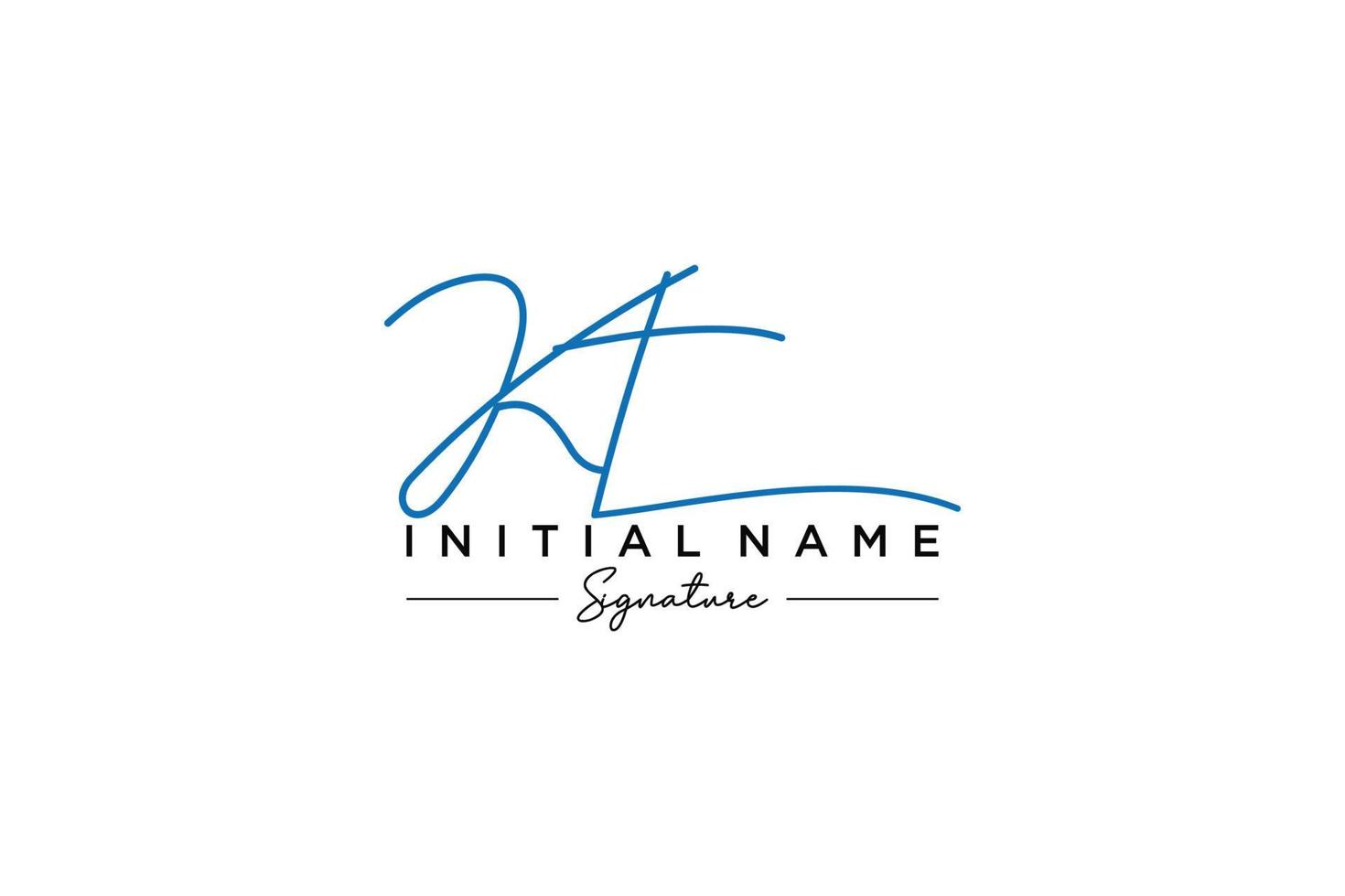 Initial KT signature logo template vector. Hand drawn Calligraphy lettering Vector illustration.