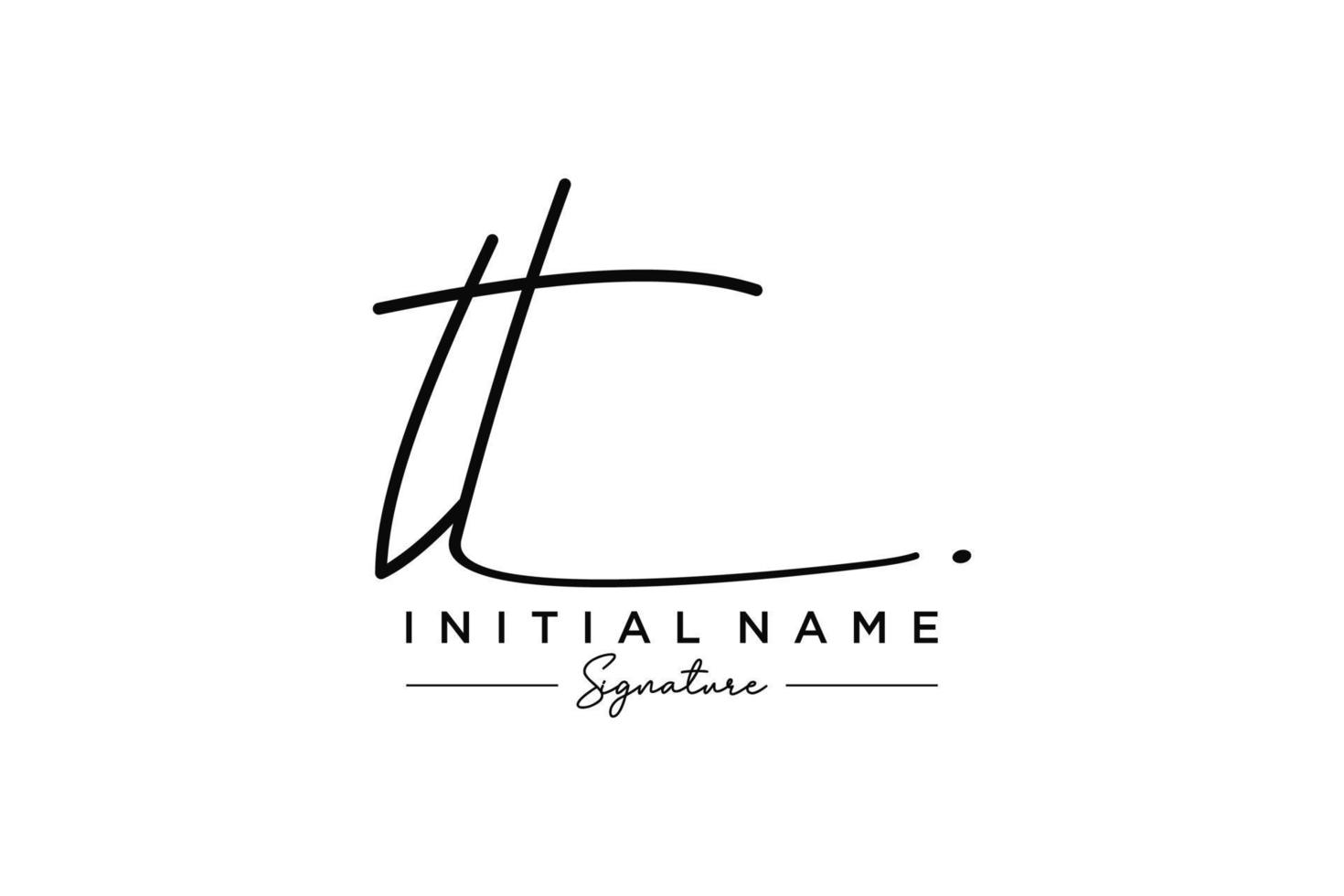 Initial LT signature logo template vector. Hand drawn Calligraphy lettering Vector illustration.
