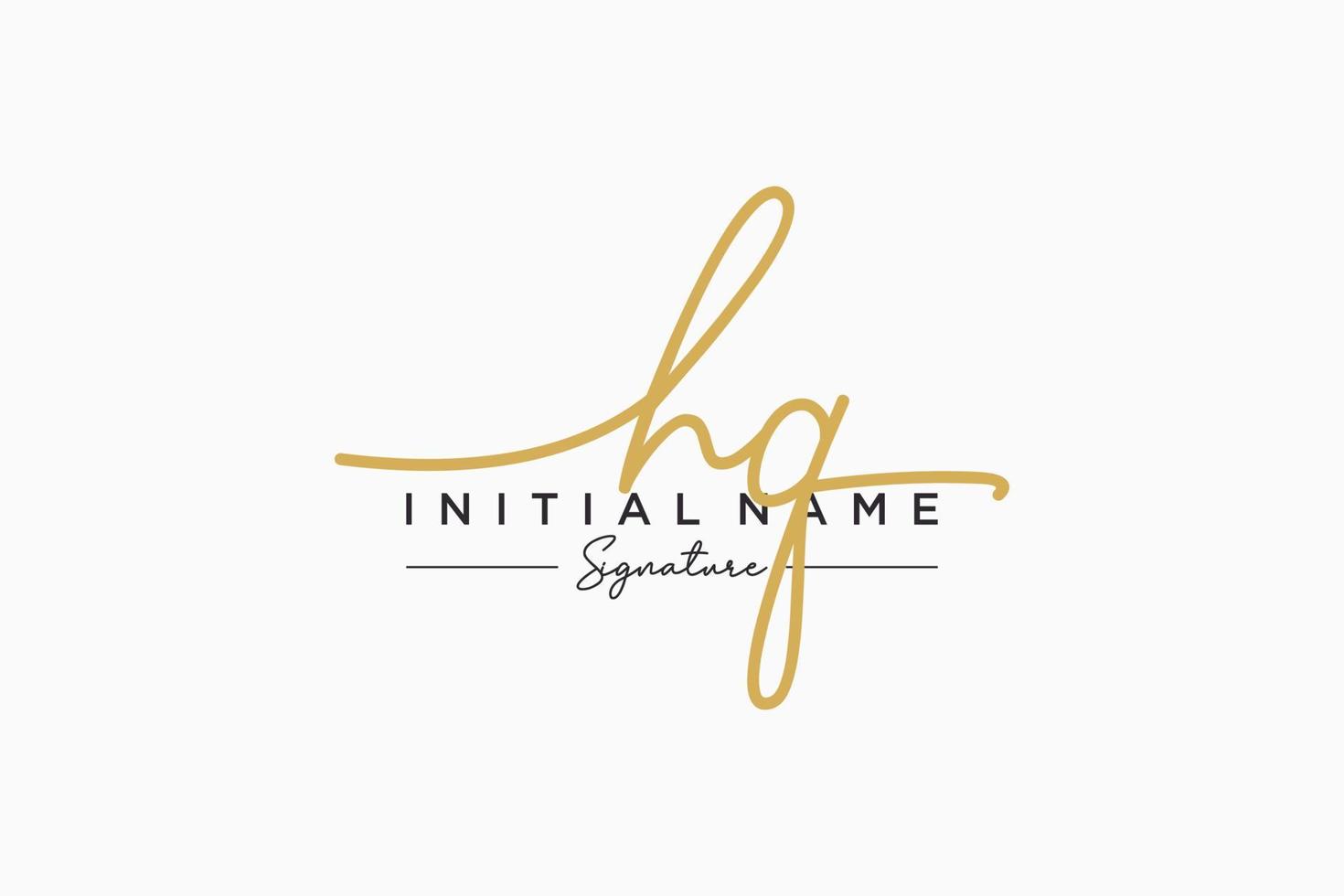 Initial HQ signature logo template vector. Hand drawn Calligraphy lettering Vector illustration.