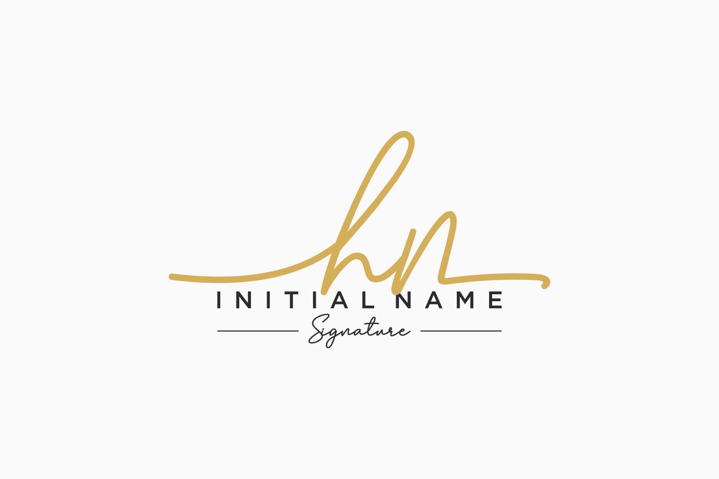 Initial HN signature logo template vector. Hand drawn Calligraphy lettering Vector illustration.