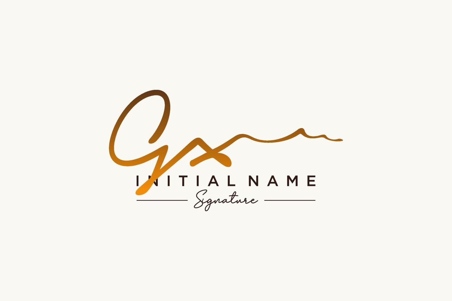 Initial GX signature logo template vector. Hand drawn Calligraphy lettering Vector illustration.
