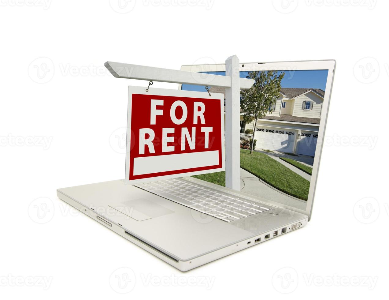 For Rent Sign on Laptop photo