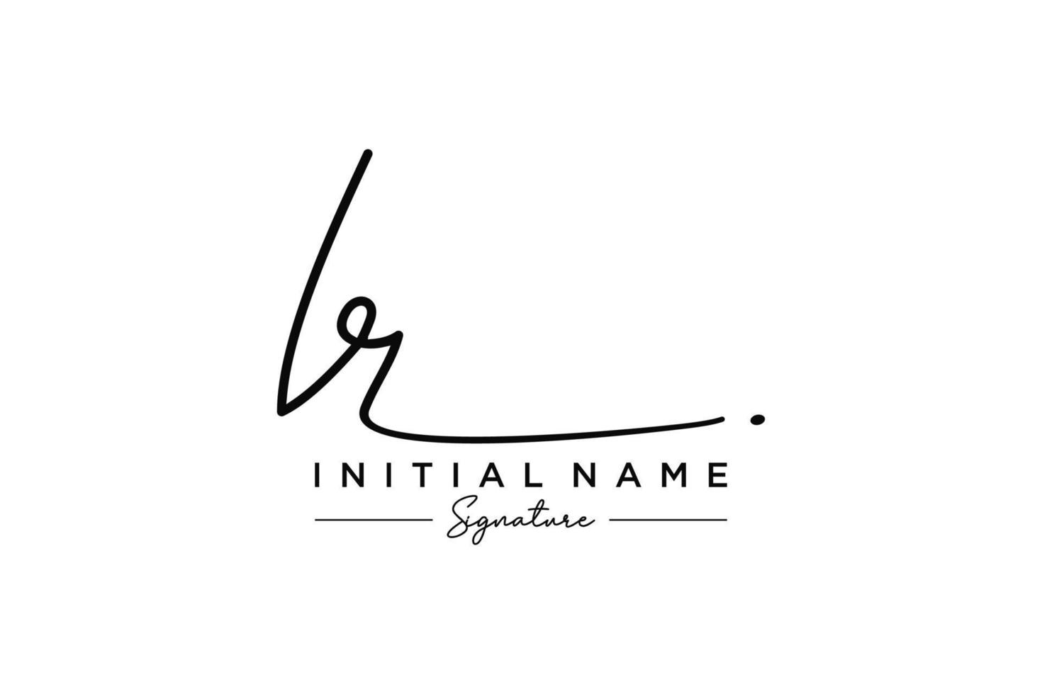 Initial LR signature logo template vector. Hand drawn Calligraphy lettering Vector illustration.