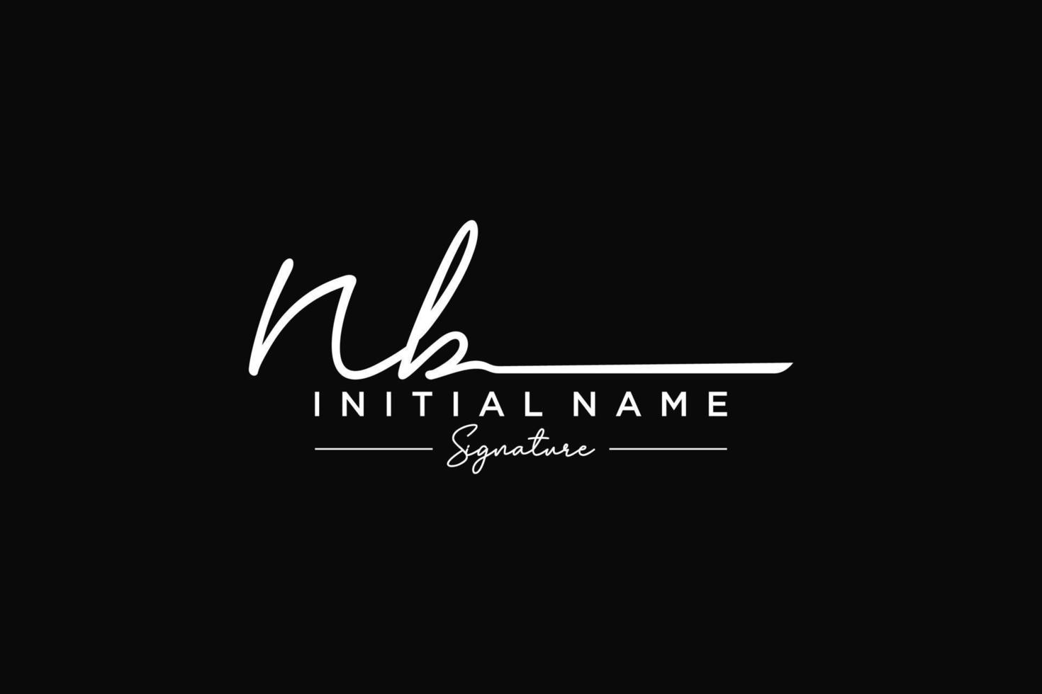 Initial NB signature logo template vector. Hand drawn Calligraphy lettering Vector illustration.