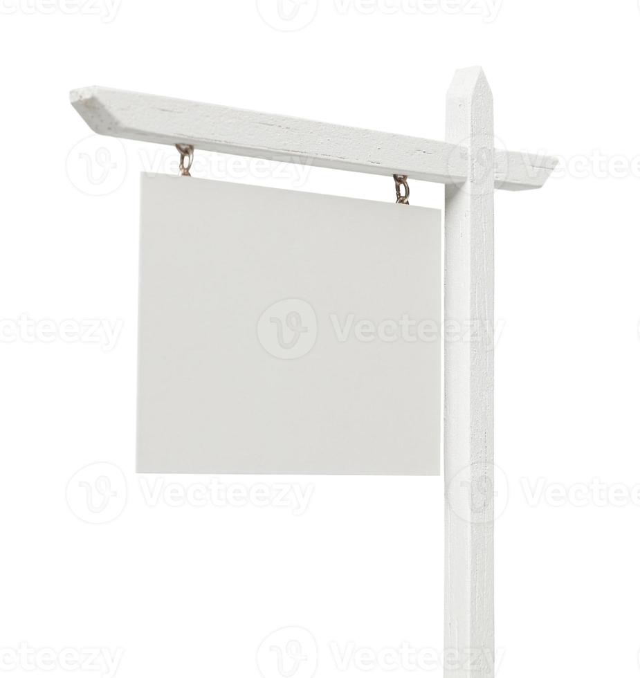 Blank Real Estate Sign on White with Clipping Path photo