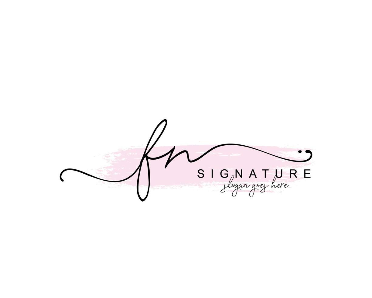Initial FN beauty monogram and elegant logo design, handwriting logo of initial signature, wedding, fashion, floral and botanical with creative template. vector