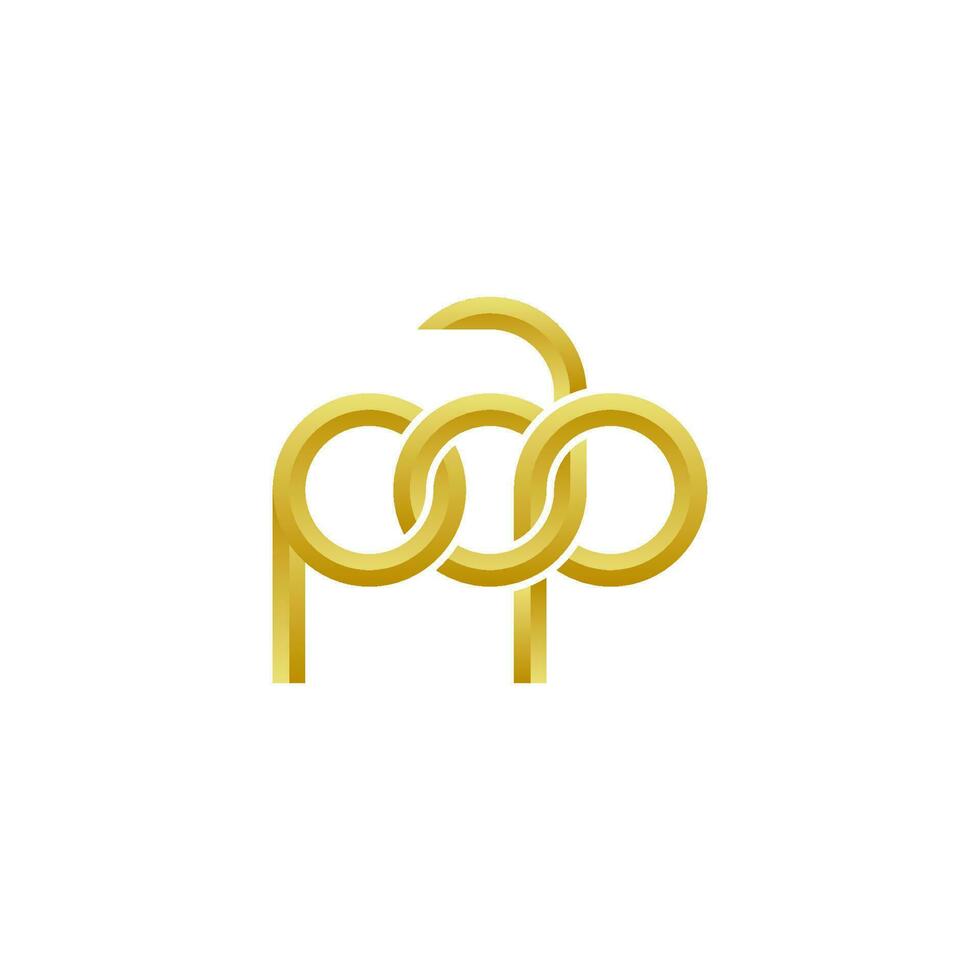 Letters PAP Logo Simple Modern Clean vector