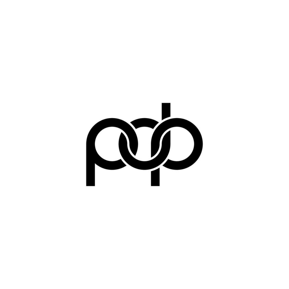 letras pdp logo simple moderno limpio vector