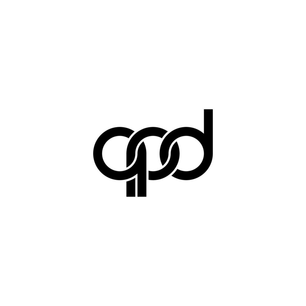 Letters QPD Logo Simple Modern Clean vector