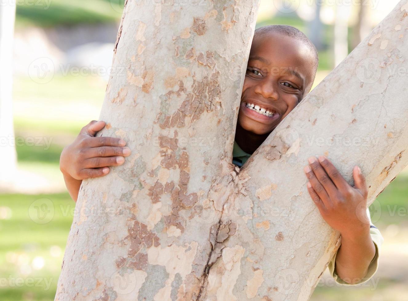 Young African American Boy in the Park photo