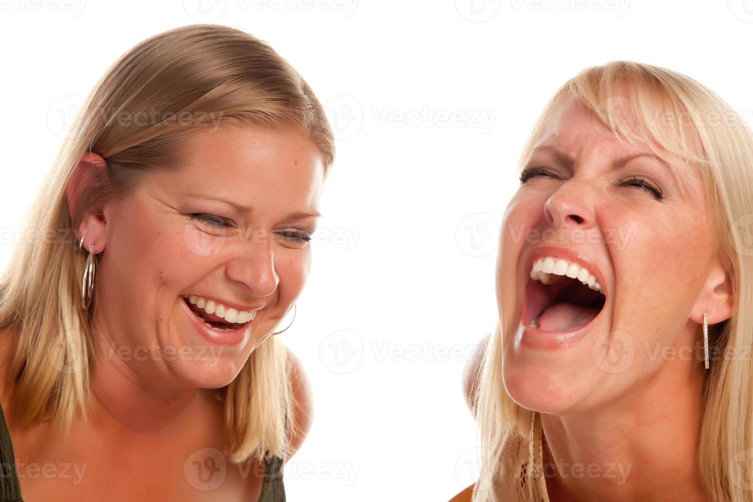 Two Beautiful Sisters Laughing photo