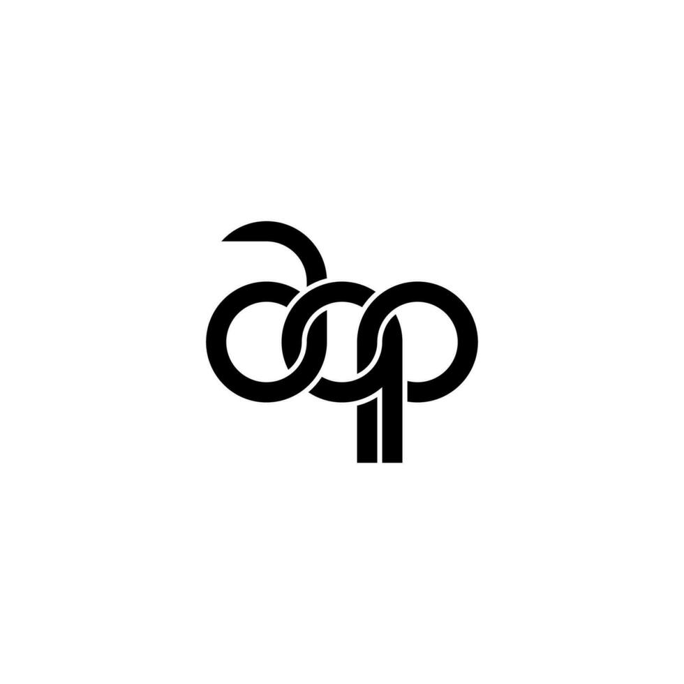 Letters AQP Logo Simple Modern Clean vector