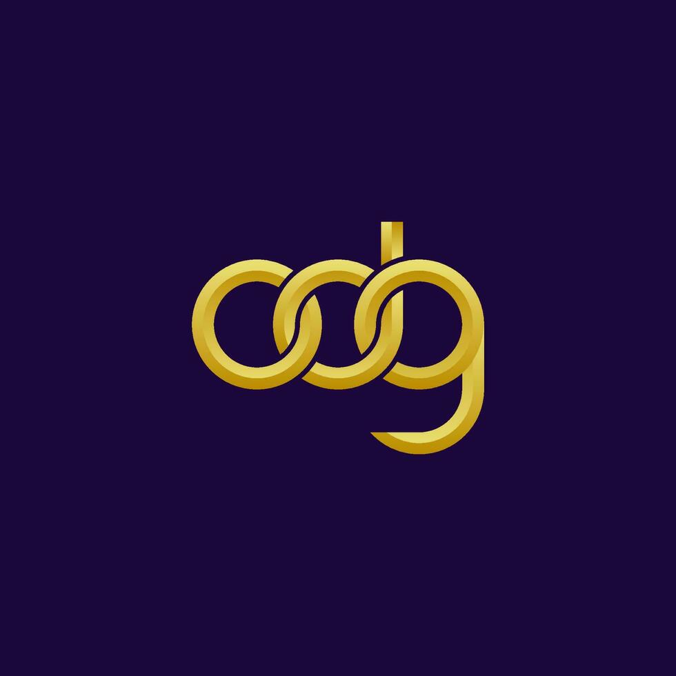 Letters ODG Logo Simple Modern Clean vector