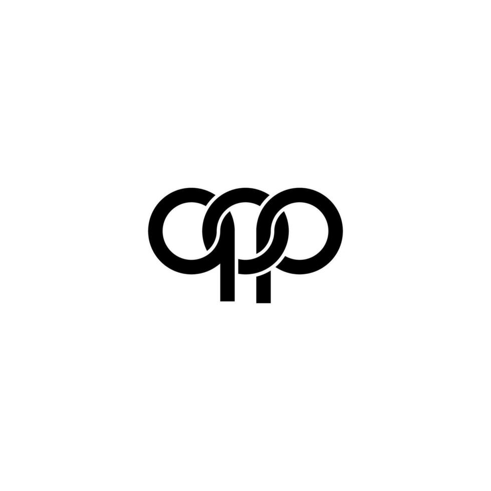 Letters QOP Logo Simple Modern Clean vector